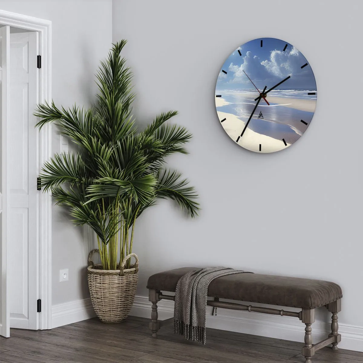 Reloj de pared - Reloj de vidrio - Vacaciones en el paraíso - 30x30 cm