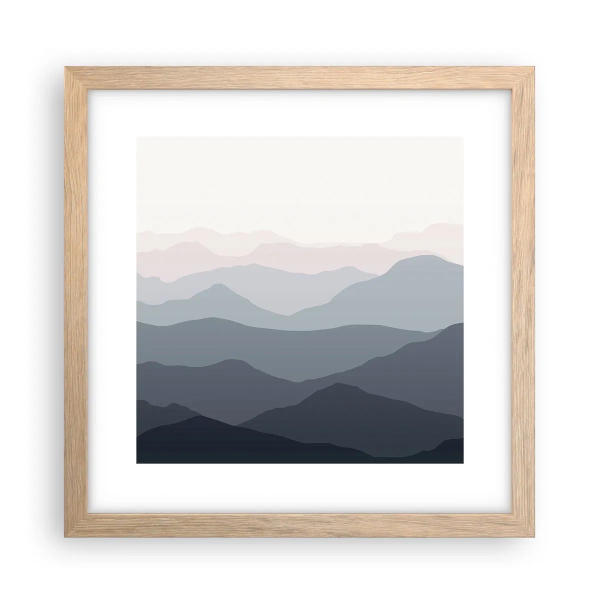 Póster en marco roble claro - Cordilleras a la vista - 30x30 cm