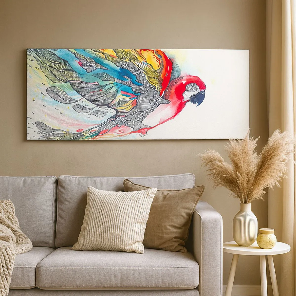 Cuadro sobre lienzo - Impresión de Imagen - Vivir con colorido - 100x40 cm