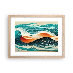 Póster en marco roble claro - El sueño de un surfista - 40x30 cm