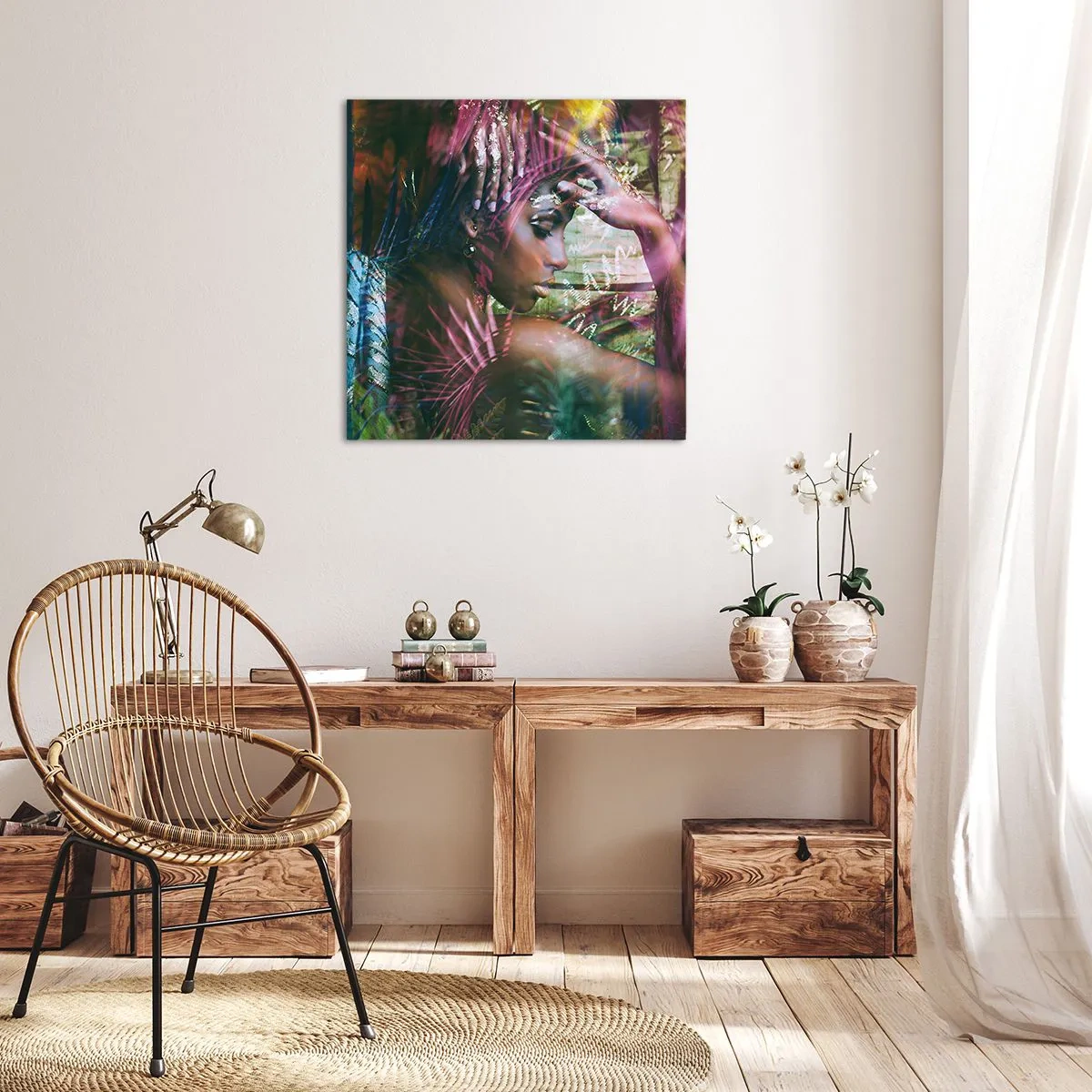 Cuadro sobre lienzo - Impresión de Imagen - La madre naturaleza en la selva - 70x70 cm