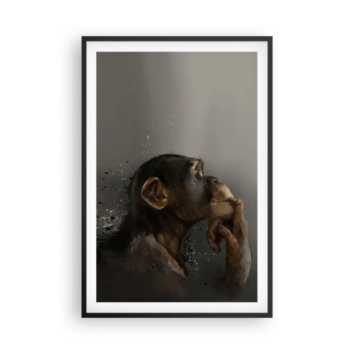 Póster en marco negro - La evolución del pensador - 61x91 cm