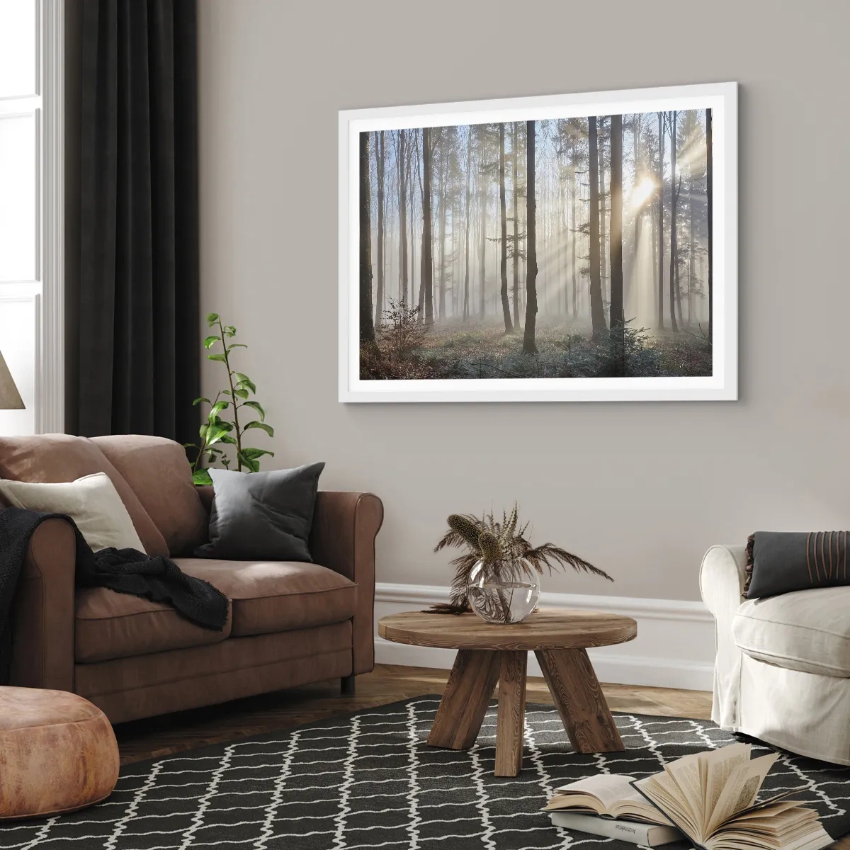 Póster en marco blanco - La niebla también está despierta - 100x70 cm