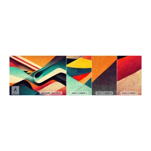 Muestra de fotomural autoadhesivo Deluxe Sticker - Composición intensa - Abstracción, Pedazo, Líneas - 100x30 cm