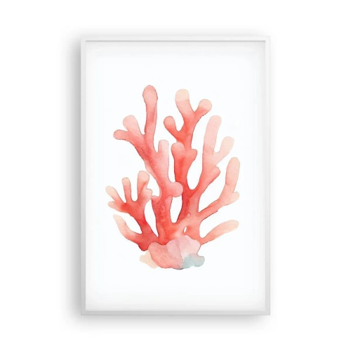 Póster en marco blanco - La hermosura del color coral - 61x91 cm