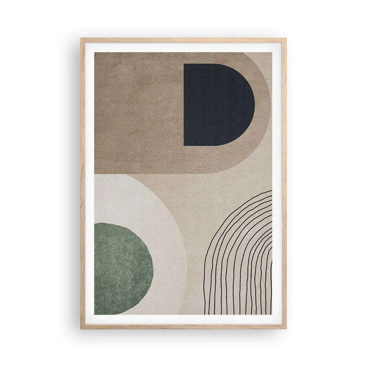 Póster en marco roble claro - La delicadeza de un óvalo - 70x100 cm