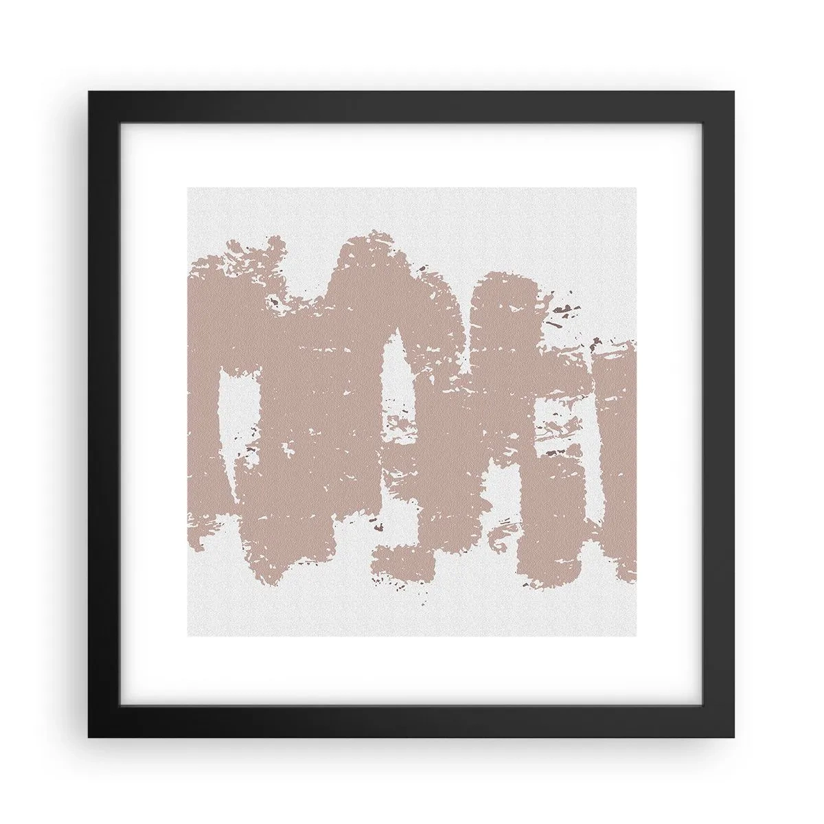Póster en marco negro - Abstracción en rosa suave - 30x30 cm