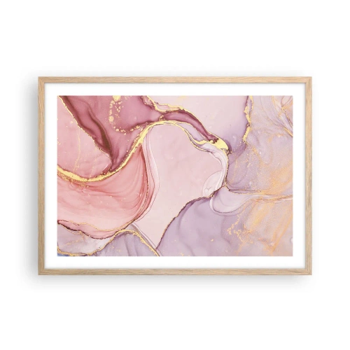 Póster en marco roble claro - Caricia de colores - 70x50 cm