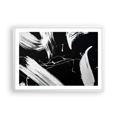 Póster en marco blanco - Rompiendo la oscuridad - 70x50 cm