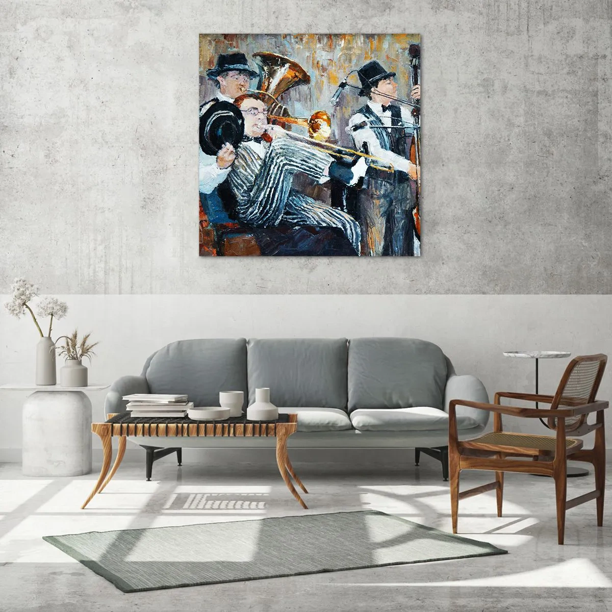 Cuadro sobre vidrio - Impresiones sobre Vidrio - Todo ese jazz - 50x50 cm