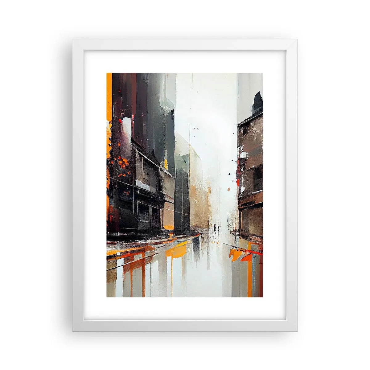 Póster en marco blanco - Día lluvioso - 30x40 cm