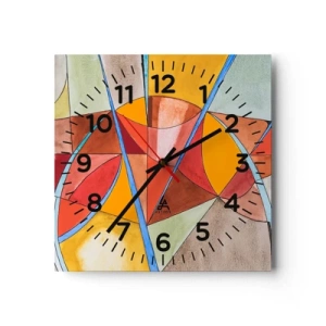 Reloj de pared - Reloj de vidrio - Carrusel de sueños - 30x30 cm