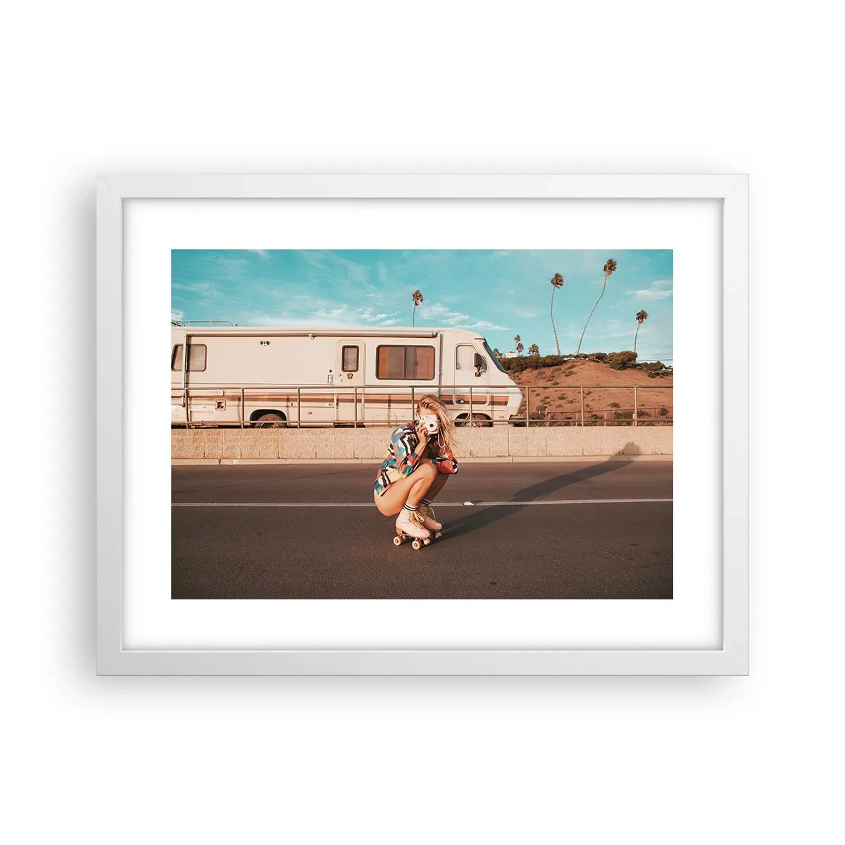 Póster en marco blanco - ¡Sonrían, por favor! - 40x30 cm