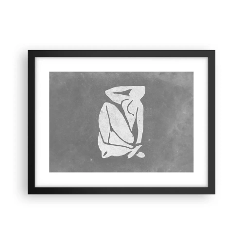 Póster en marco negro - En sus pensamientos - 40x30 cm