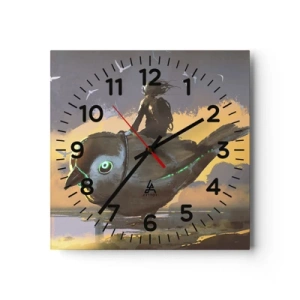 Reloj de pared - Reloj de vidrio - Una parada en un viaje fantástico - 30x30 cm