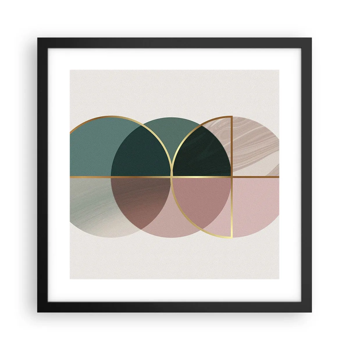 Póster en marco negro - Círculo tras círculo... - 40x40 cm