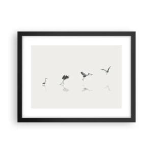 Póster en marco negro - Cuatro sencillos pasos para despegar - 40x30 cm