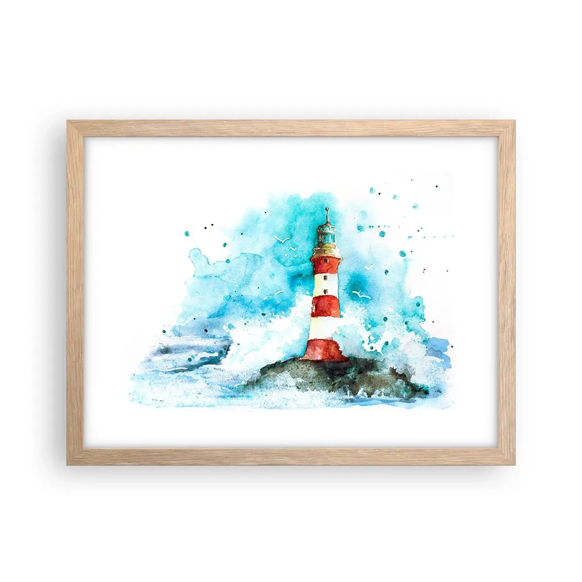 Póster en marco roble claro - La unidad de los elementos - 40x30 cm