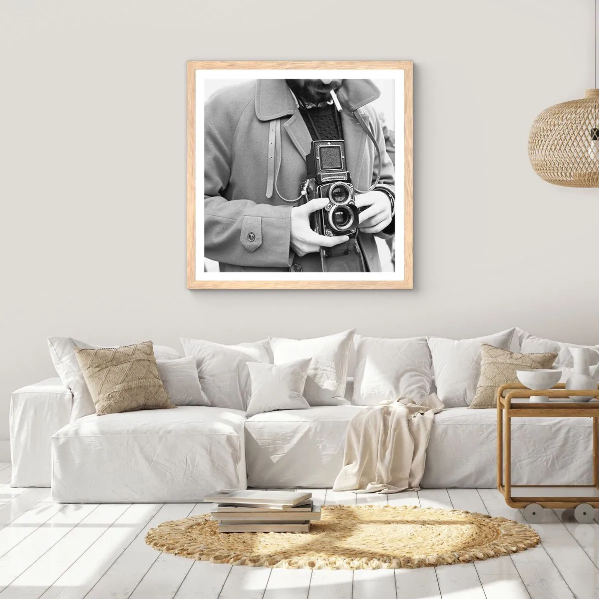 Póster en marco roble claro - En estilo retro - 40x40 cm