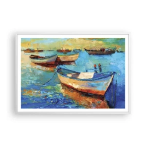 Póster en marco blanco - En la bahía sur - 100x70 cm