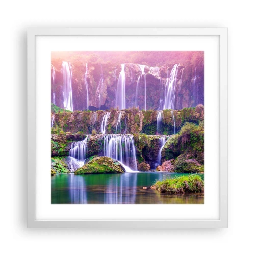 Póster en marco blanco - Escalera al cielo - 40x40 cm