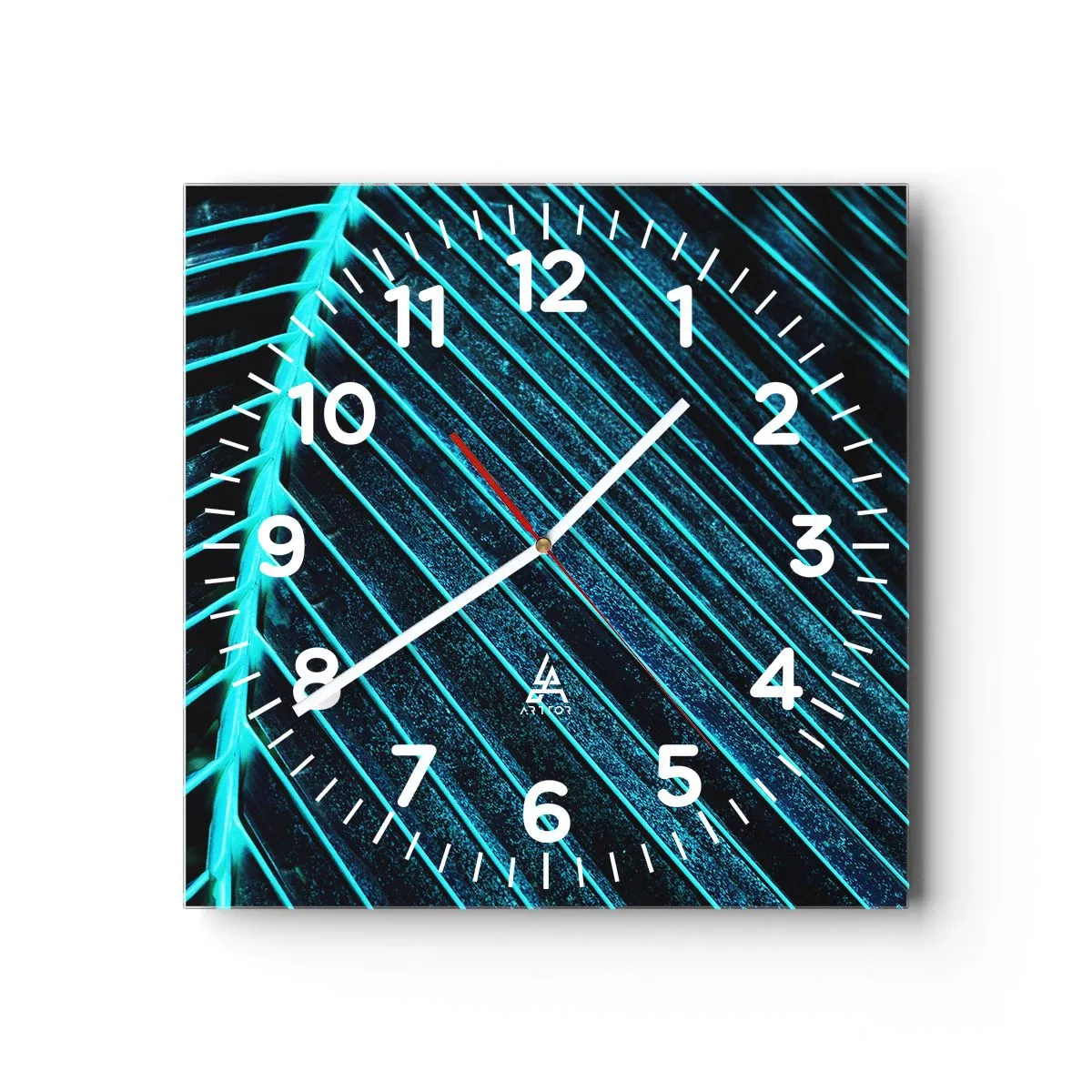 Reloj de pared - Reloj de vidrio - La textura del verde - 40x40 cm