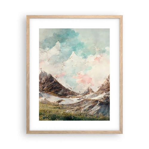 Póster en marco roble claro - Filos rocosos - 40x50 cm