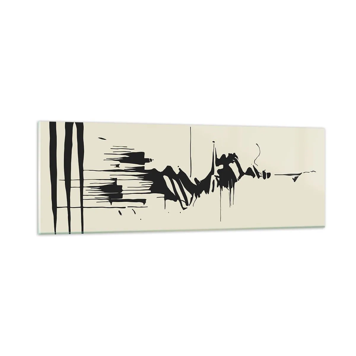 Cuadro sobre vidrio - Impresiones sobre Vidrio - Abstracción apresurada - 90x30 cm