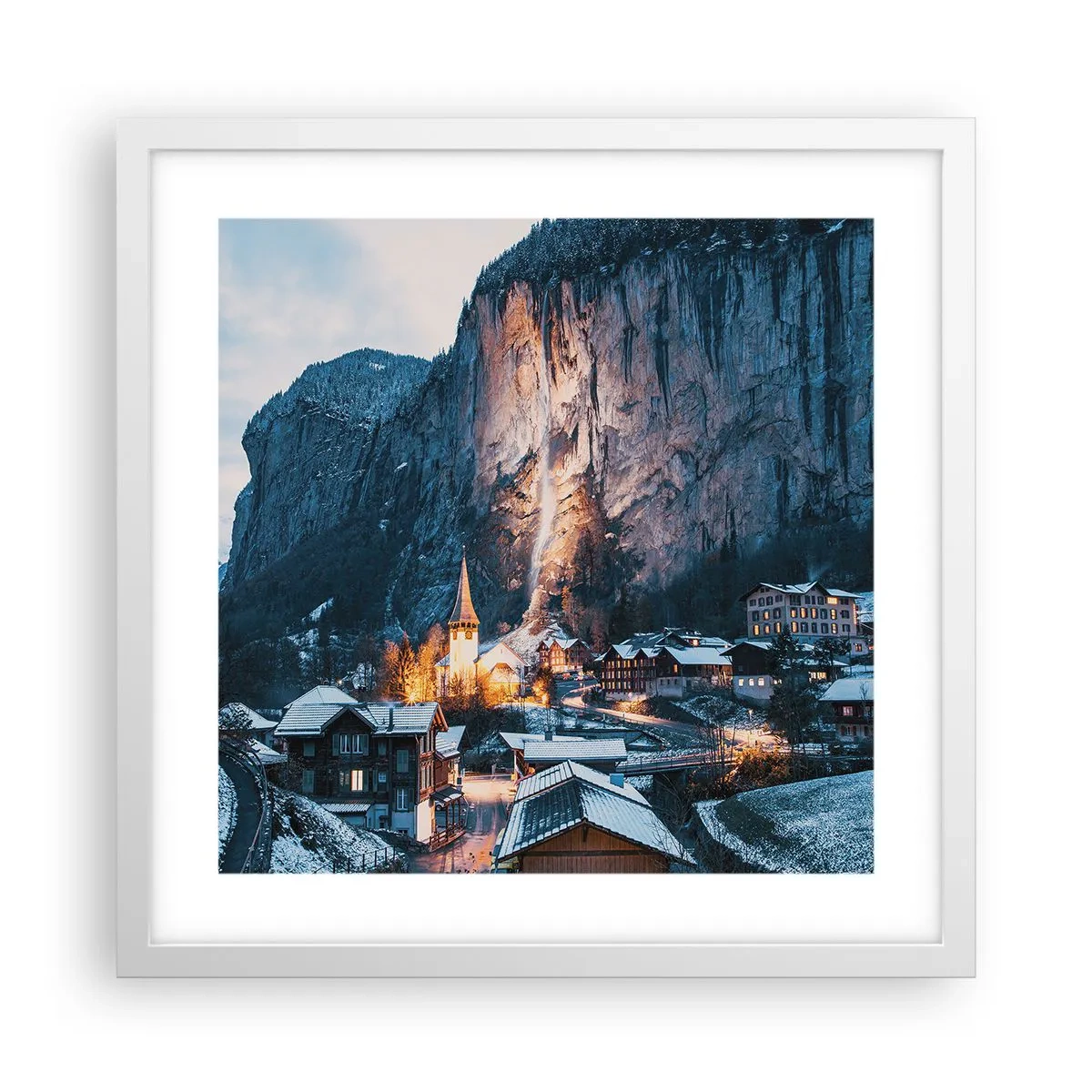 Póster en marco blanco - El espíritu luminoso del invierno - 40x40 cm