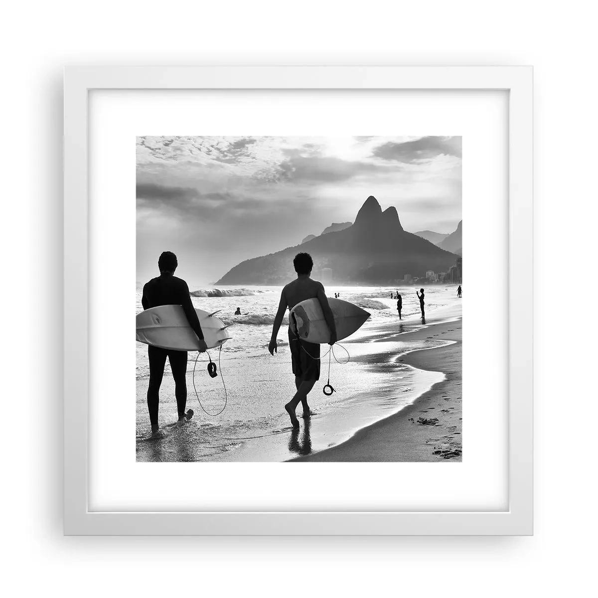 Póster en marco blanco - Samba para una ola - 30x30 cm