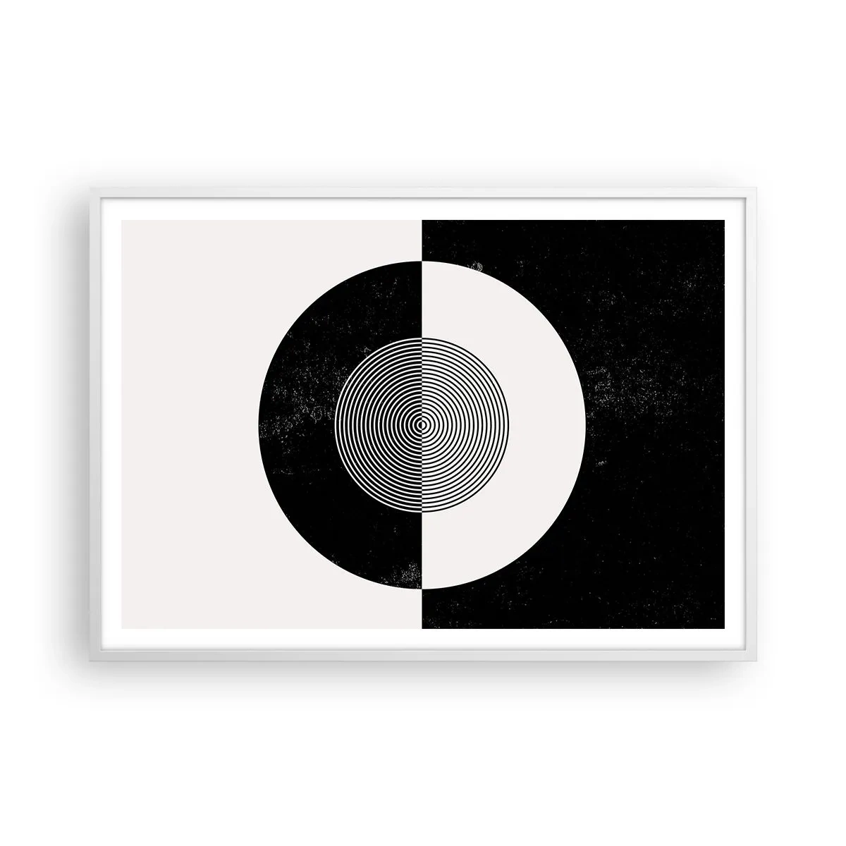 Póster en marco blanco - Armonía en blanco y negro - 100x70 cm