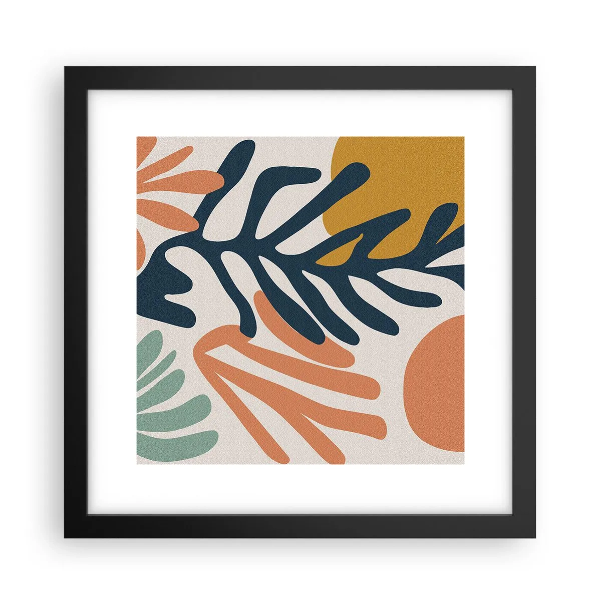 Póster en marco negro - Mares de coral - 30x30 cm