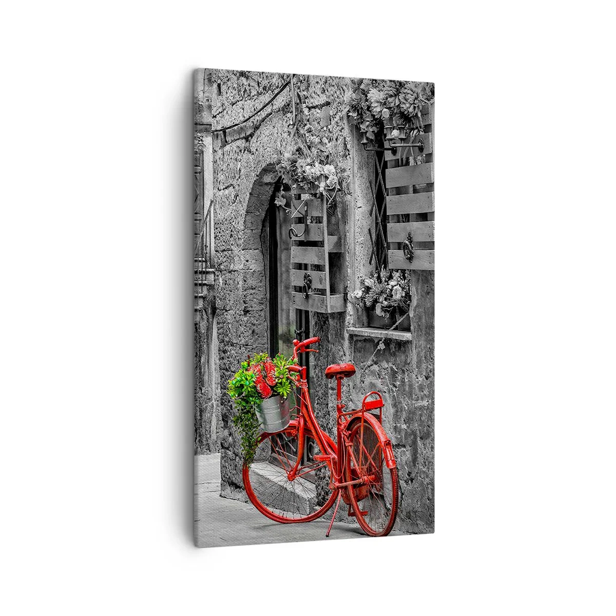 Cuadro sobre lienzo - Impresión de Imagen - Callejón de la Toscana - 45x80 cm