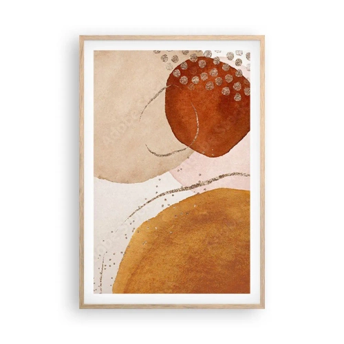 Póster en marco roble claro - Movimiento abstracto - 61x91 cm