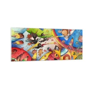 Cuadro sobre vidrio - Impresiones sobre Vidrio - Una gran aventura cósmica - 100x40 cm