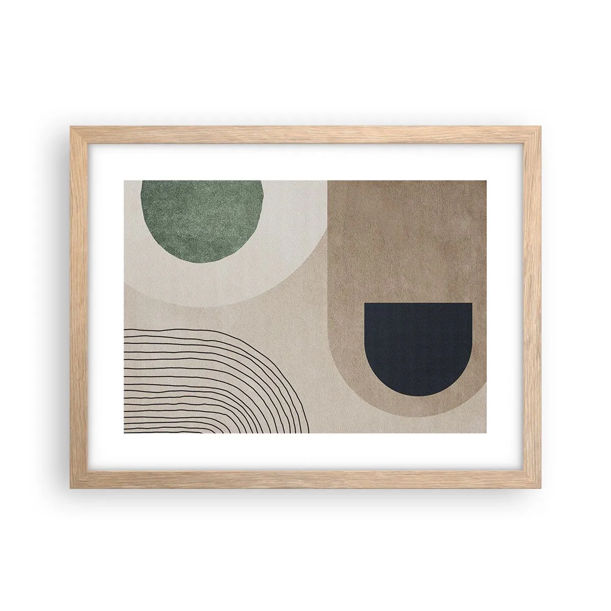 Póster en marco roble claro - La delicadeza de un óvalo - 40x30 cm