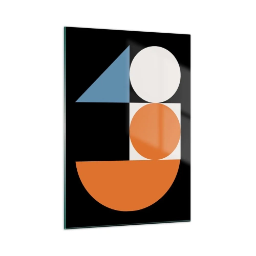 Cuadro sobre vidrio - Impresiones sobre Vidrio - Figuras geométricas en disposición abstracta - 50x70cm - Diseño con figuras - Decoración de pared moderna para salón y dormitorio ARTTOR