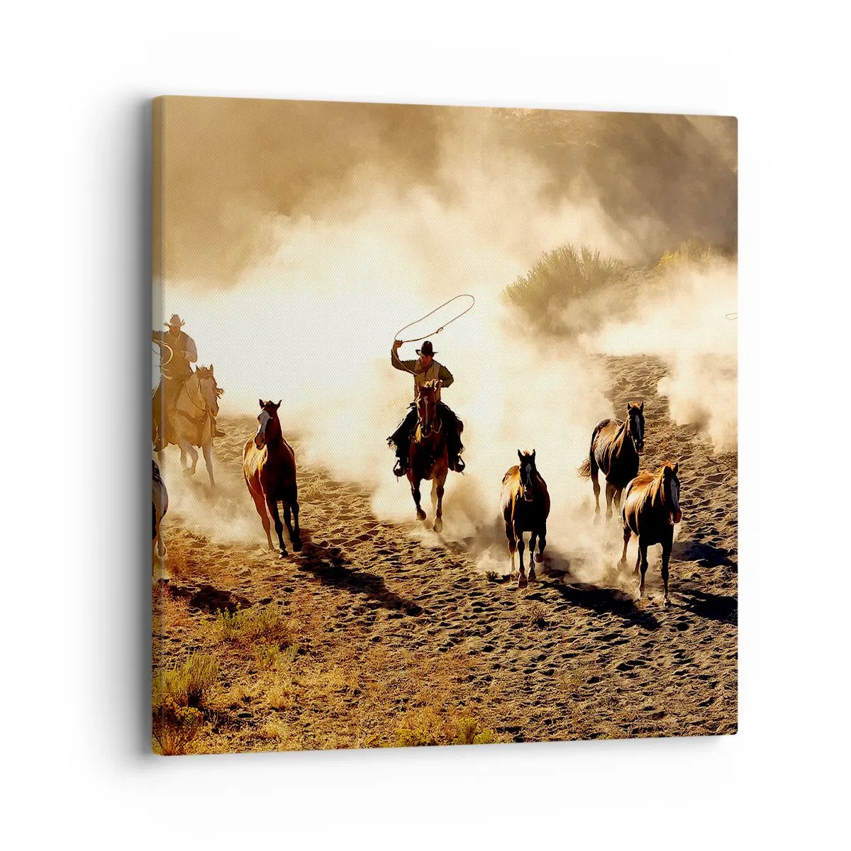 Cuadro sobre lienzo - Impresión de Imagen - El salvaje oeste - 40x40 cm