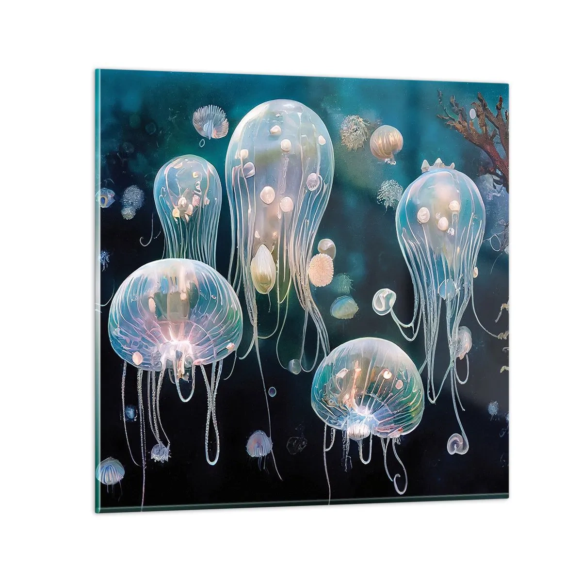 Cuadro sobre vidrio - Impresiones sobre Vidrio - Globos submarinos - 30x30 cm