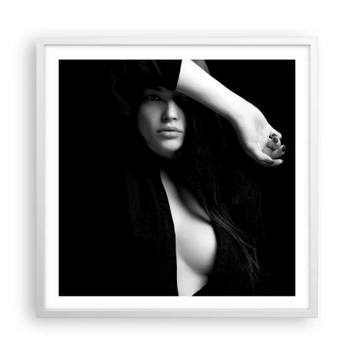 Póster en marco blanco - Escuela de seducción - 60x60 cm
