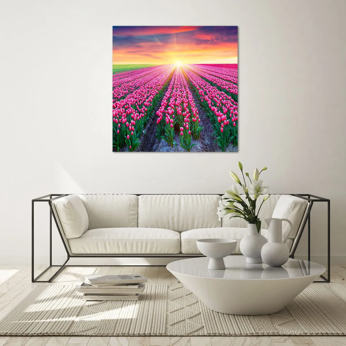 Cuadro sobre vidrio - Impresiones sobre Vidrio - Granja de belleza - 50x50 cm