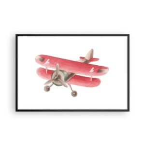 Póster en marco negro - Listo para surcar los cielos - 91x61 cm