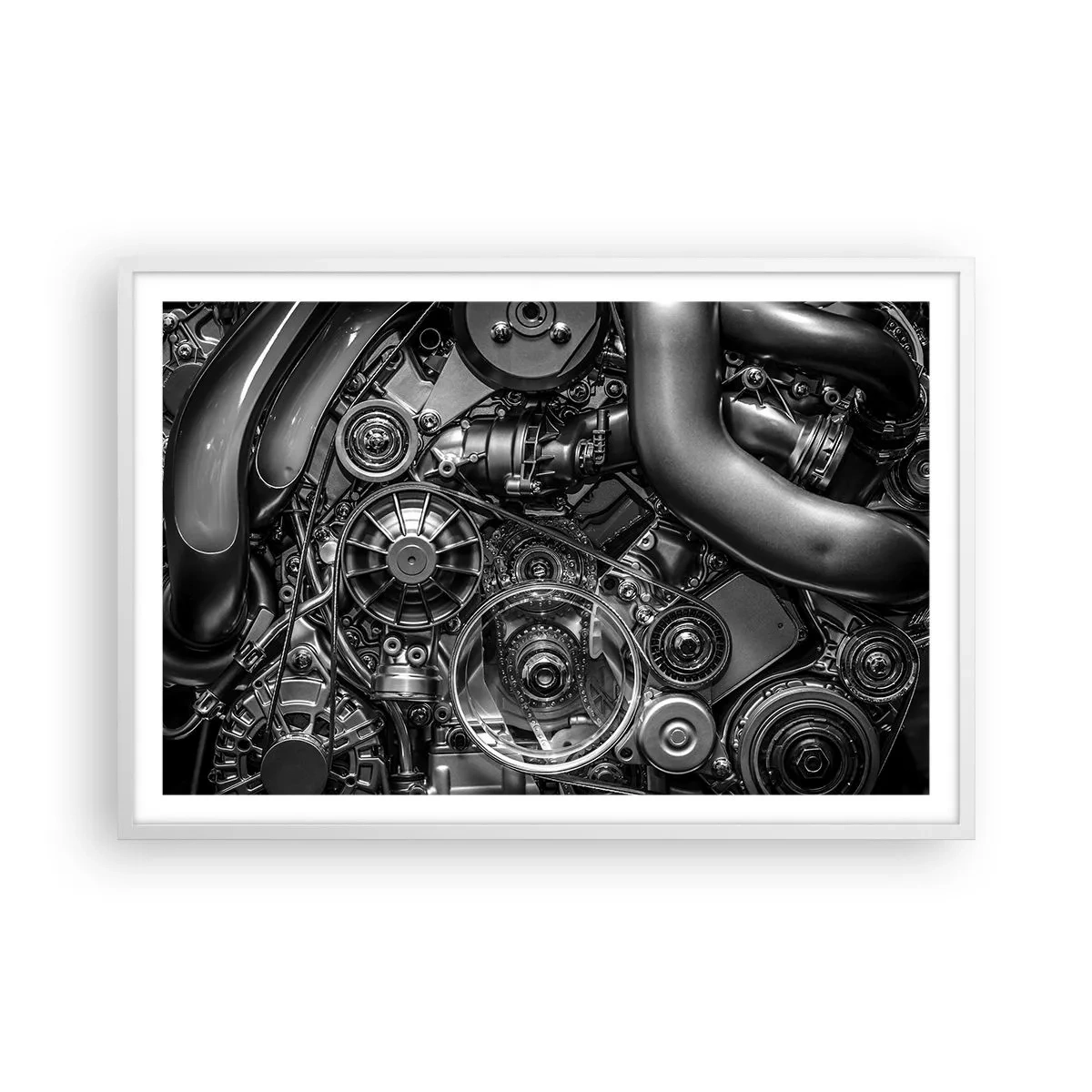 Póster en marco blanco - La poesía de la mecánica - 91x61 cm