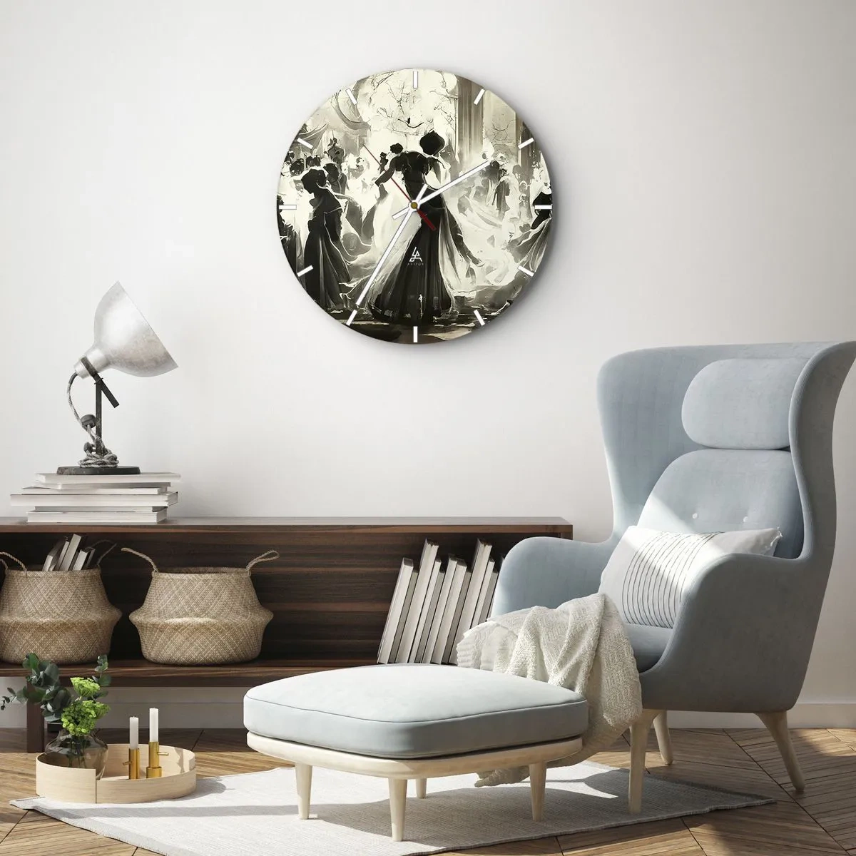 Reloj de pared - Reloj de vidrio - Gran mascarada - 40x40 cm