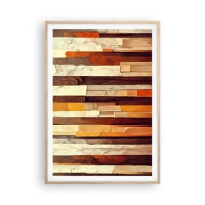 Póster en marco roble claro - Himno de los árboles del bosque - 70x100 cm