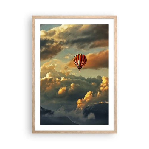 Póster en marco roble claro - Vuelo porque quiero - 50x70 cm
