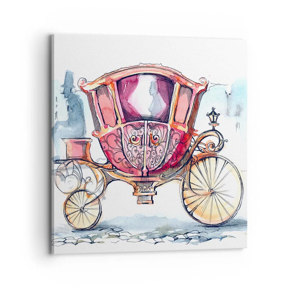 Cuadro sobre lienzo - Impresión de Imagen - ¿A la boda o al baile? - 70x70 cm