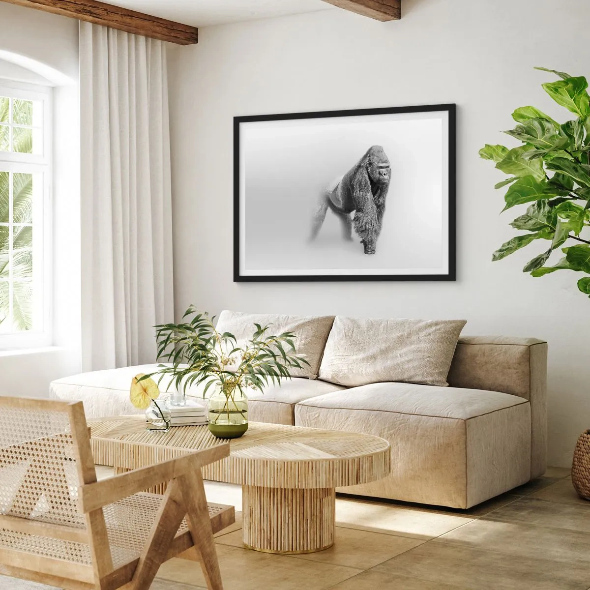 Póster en marco negro - Confiando en su fuerza - 50x40 cm