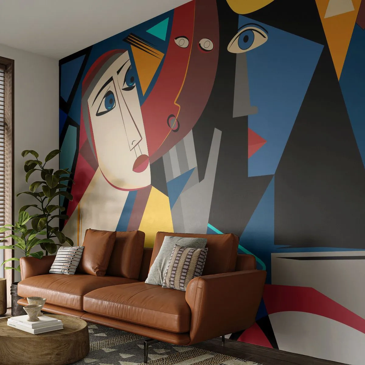 Fotomural Autadhesivo Deluxe Sticker - Conversación cubista - Gente, Cubismo, Retrato - 350x256 cm