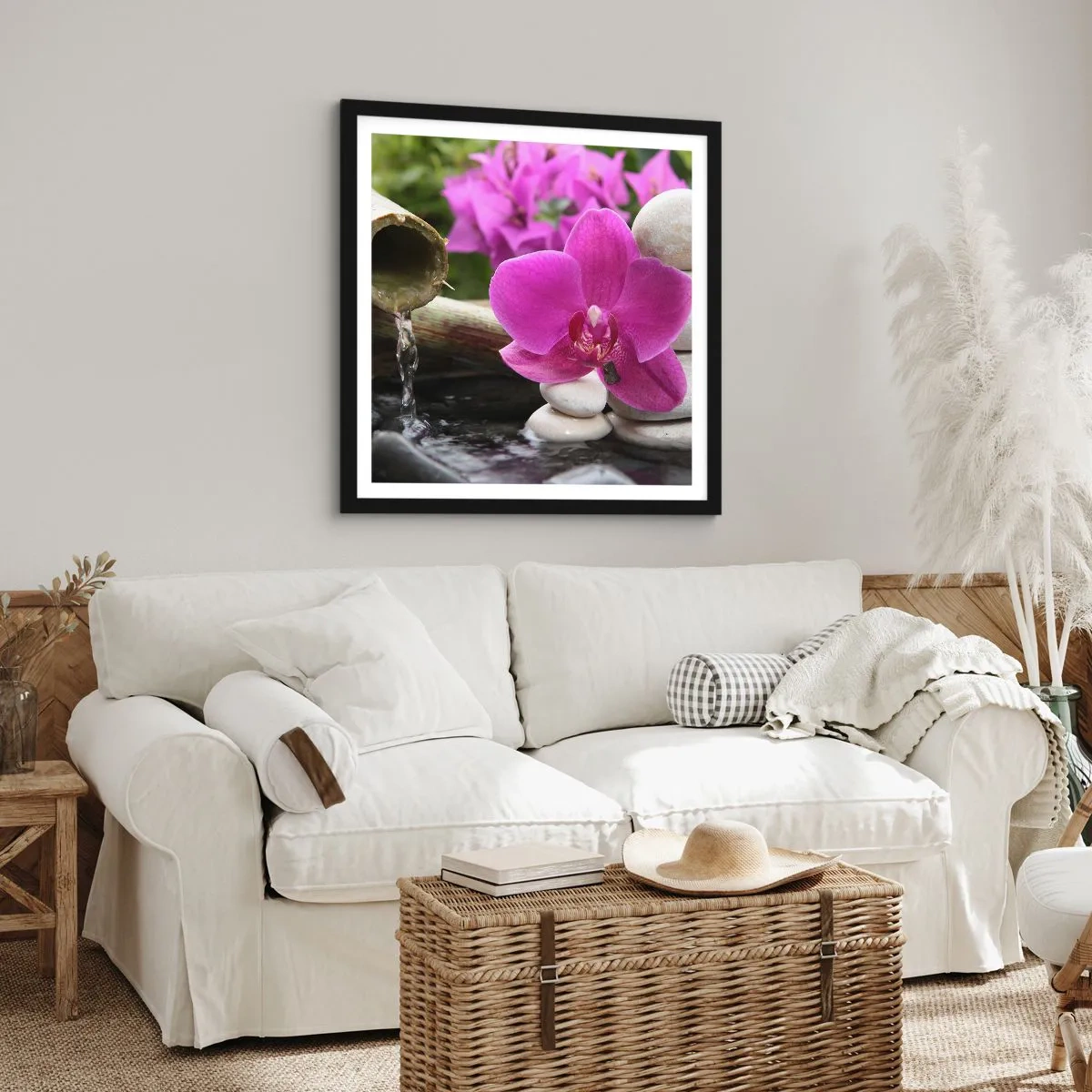 Póster en marco negro - Ya estás descansando - 50x50 cm